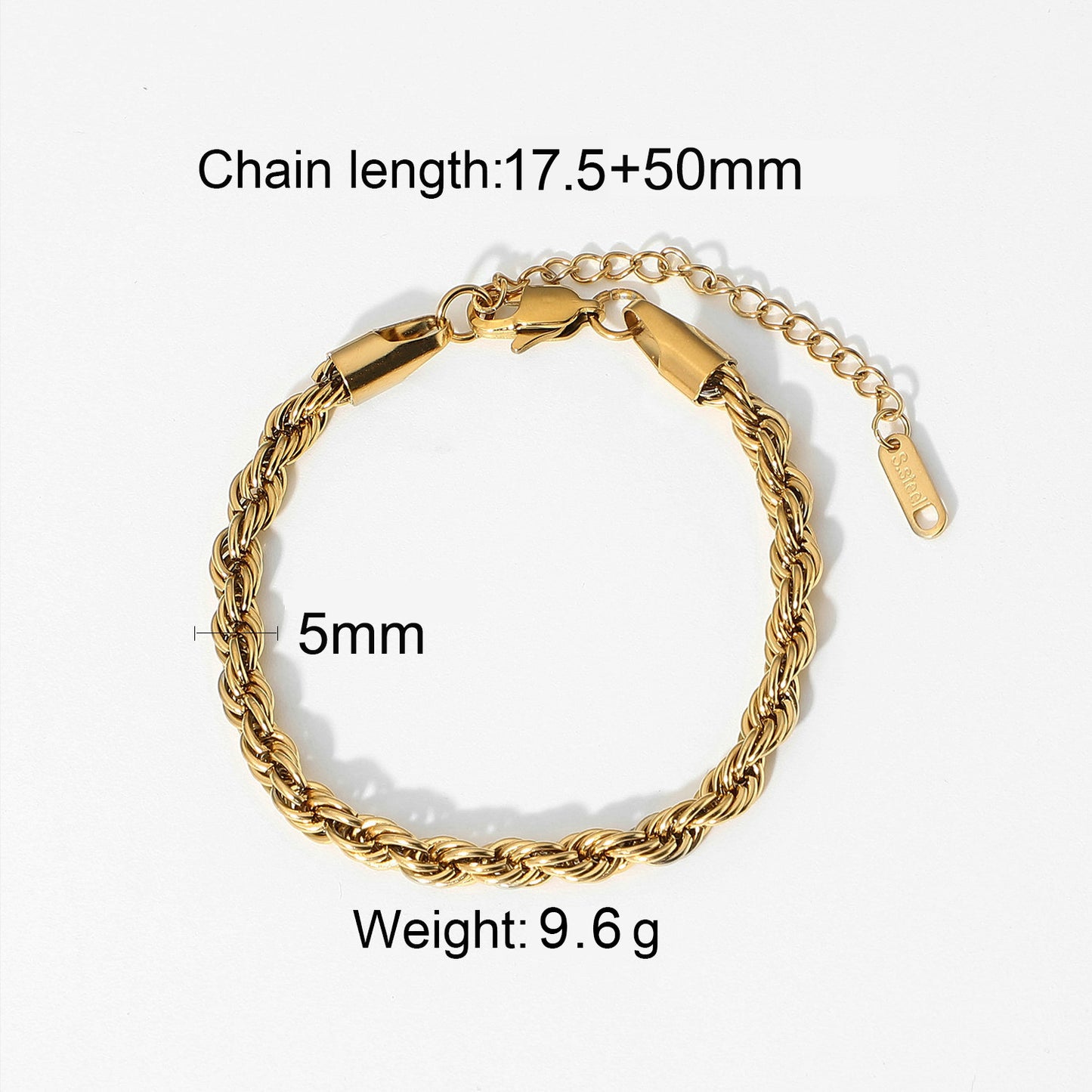 Stainless Steel Zirconia Bracelet Premium Feeling Bracelet Plain Ring 18k Gold Plated Titanium Steel