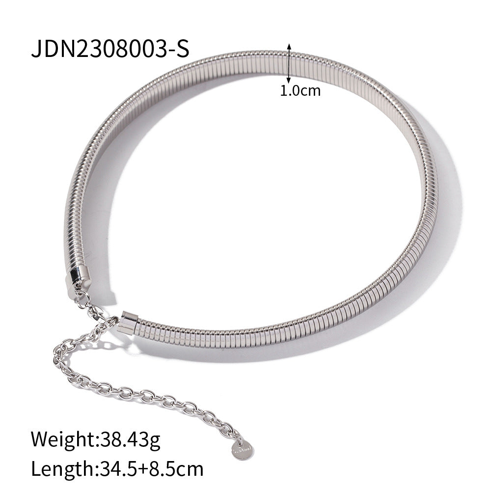 Titanium Steel Single Layer Elastic Snake Chain with Elastic Wide necklace